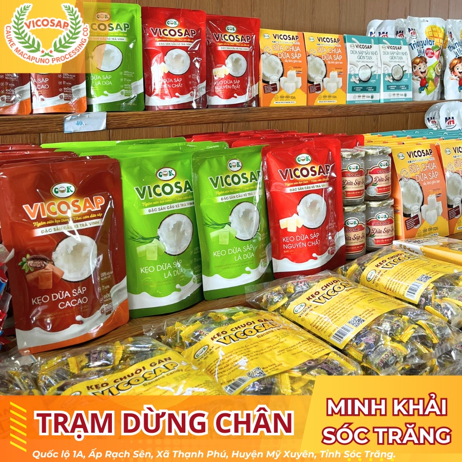 Kẹo Dừa Sáp VICOSAP chính gốc Trà Vinh - Đặc sản ngọt ngào từ trái Dừa Sáp
