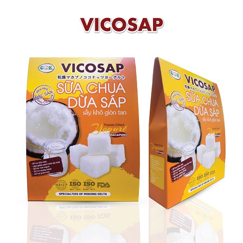 [THÙNG] Sữa Chua Dừa Sáp Sấy Giòn Tan Vicosap 25g