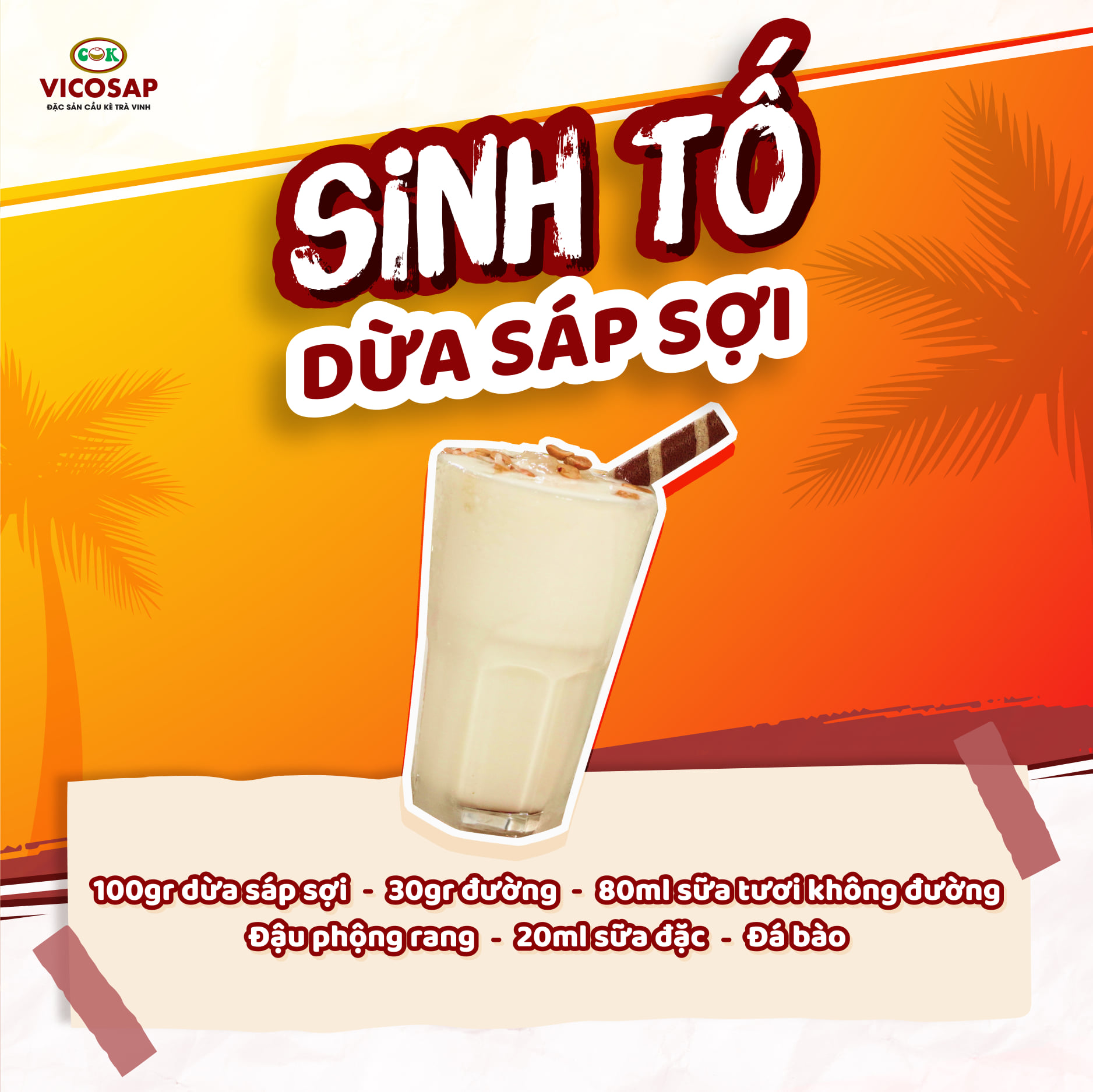 [OCOP 5 SAO] Dừa sáp sợi Vicosap 220ml